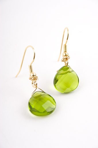 Emerald Quartz Teardrop Earrings