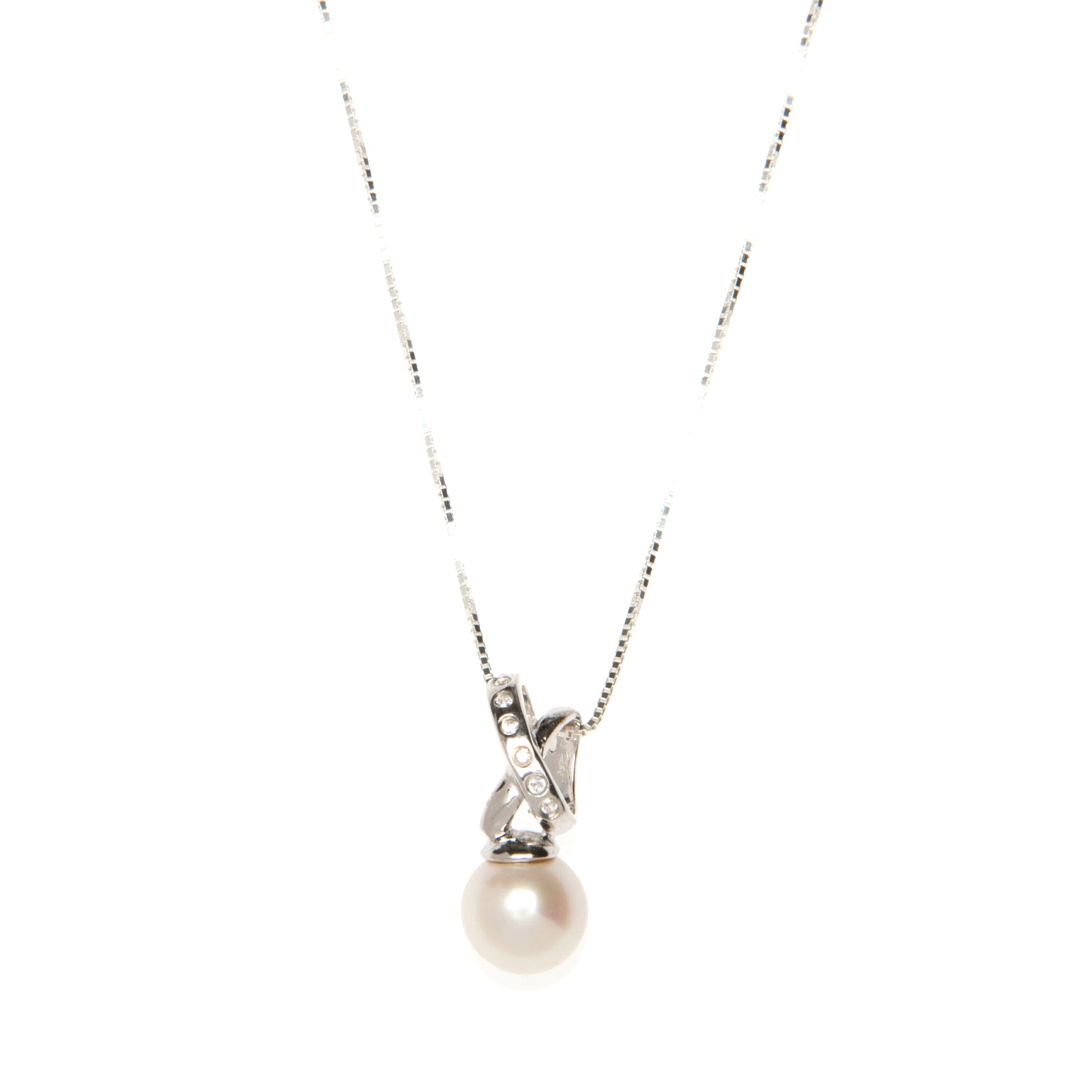 Sterling Silver White Freshwater Pearl Set Necklace