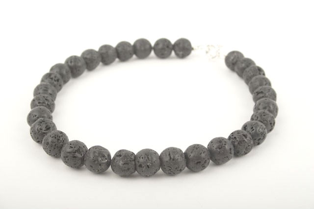 Black Lava Bead Necklace