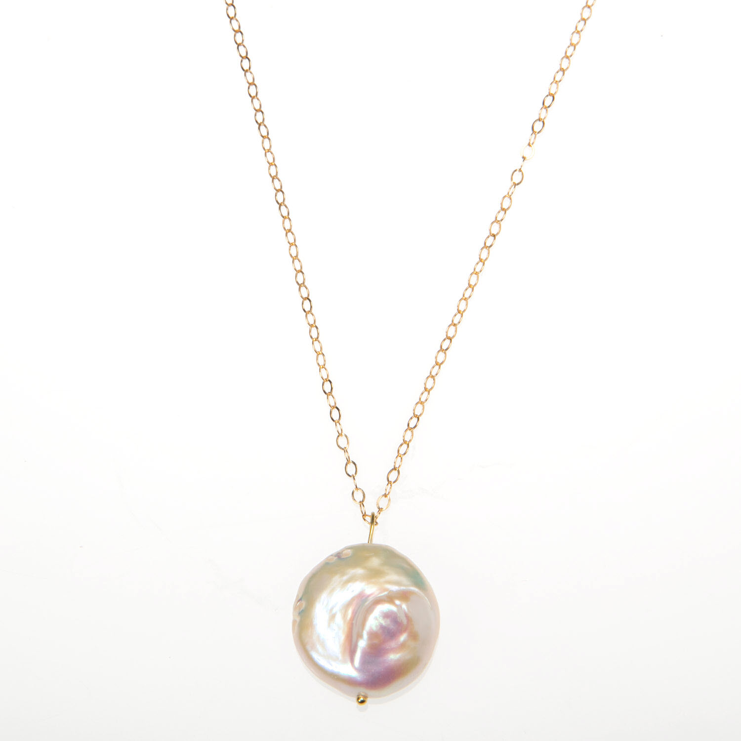 Luxe Coin Pearl Pendant on Gold Vermeil Chain