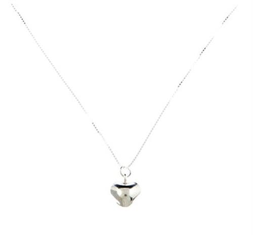 Brushed Sterling Silver Heart Pendant Necklace